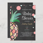 Baby shower d'ananas invitation Mariage tropicale (Devant / Derrière)