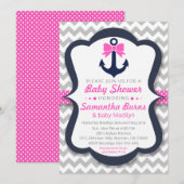 Baby shower d'Ancre Invitation personnalisable - N (Devant / Derrière)