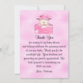 Baby shower Dank je, meisje Kaart (Voorkant)