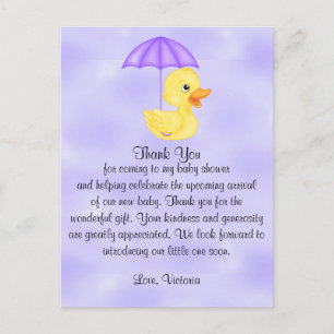 Baby Shower Dank Je Rubber Eend Briefkaart
