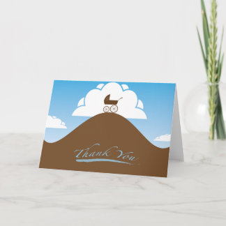 Baby shower dank u blauw bedankkaart
