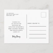 Baby shower dank u briefkaart (Achterkant)