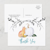 Baby shower Dank u Briefkaart Pumpkin & Fox