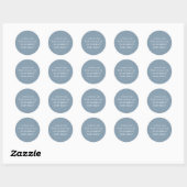 Baby shower dank u Chambray Blue Ronde Sticker (Vel)
