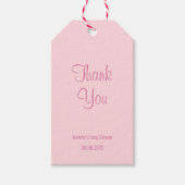 Baby shower dank u chique blush roze eenvoudig cadeaulabel (Voorkant)