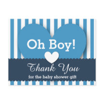 BABY SHOWER DANK U Harten Stripes V05 BLAUW