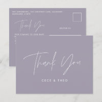 Baby shower dank u lila paarse elegant modern