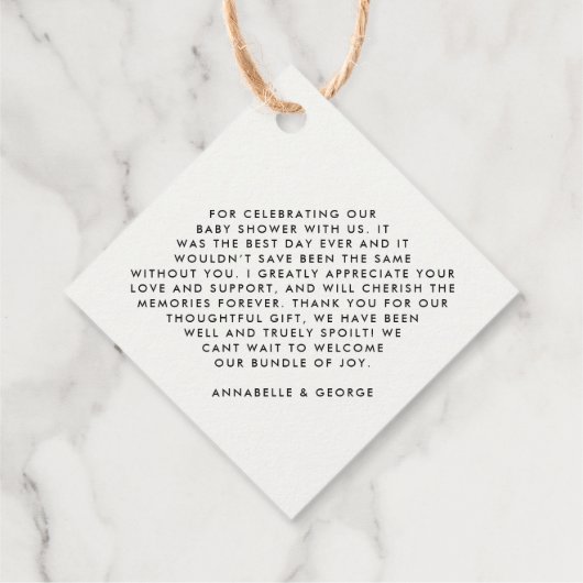 Baby shower dank u moderne pampas grasspriet bedankjes labels (Achterkant)