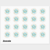 Baby shower Dank u Monogram Waterverf Glitter Ronde Sticker (Vel)