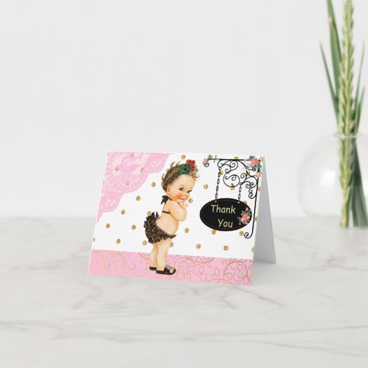 Baby shower Dank u Opmerking Bedankkaart (Voorkant)