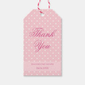 Baby shower Dank u Polka Dots Blush Pink Modern Cadeaulabel (Voorkant)