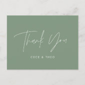 Baby shower dank u Sage Green Elegant Modern Briefkaart (Voorkant)