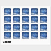 Baby shower Dank u Sparkling Wave Blue Vierkante Sticker (Vel)
