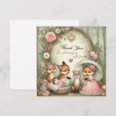 Baby shower Dank u Stickers Kaart (Voorkant / Achterkant)