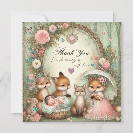 Baby shower Dank u Stickers Kaart (Voorkant)