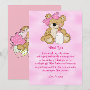 baby shower Dank u, Teddy Bear Kaart