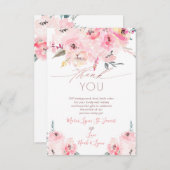 Baby shower Dank u voor uw geboorte Blush Peonies Bedankkaart (Voorkant / Achterkant)