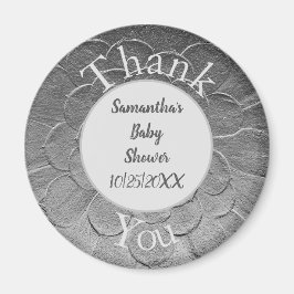 Baby shower Dank u wel Elegant Silver-waardering Magneet