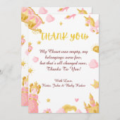 Baby shower Dank u wel kaarten (Voorkant / Achterkant)