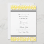 baby shower Dank u wel kaarten Lemon Grey Damask (Achterkant)