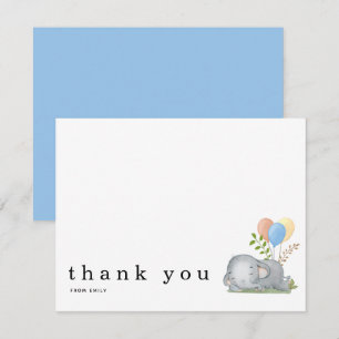 Baby shower Dank u wel, u heet Slapend Elephant Bl Notitiekaartje