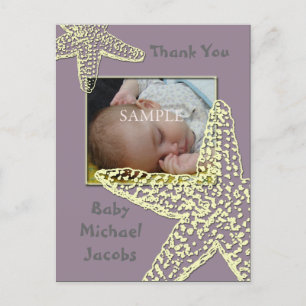 Baby Shower Dankkaartje plaats je foto Aankondigingskaart