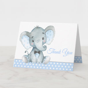 Baby Shower Dankkaartjes Jongen Olifant Bedankkaart