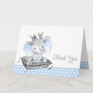 Baby Shower Dankkaartjes Jongen Olifant Bedankkaart