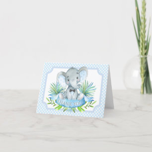 Baby Shower Dankkaartjes voor Jongens met Olifant Bedankkaart