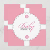 Baby shower Dantel Girl Flat Invitation (Devant / Derrière)
