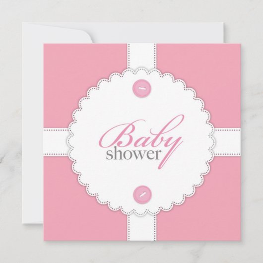 Baby shower Dantel Girl Flat Invitation (Devant)