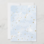 Baby shower d'aquarelle bleu et or Invitation (Dos)