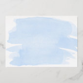 Baby shower d'aquarelle bleu Invitation à huile (Verso)