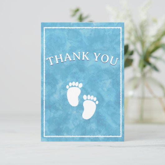 Baby shower d'aquarelle bleu Modèle rectangle (Debout devant)