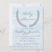 Baby shower d'aquarelle bleue Invitation (Devant)