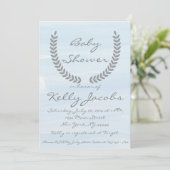 Baby shower d'aquarelle bleue Invitation (Debout devant)