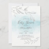Baby shower d'aquarelle bleue Invitation (Devant)