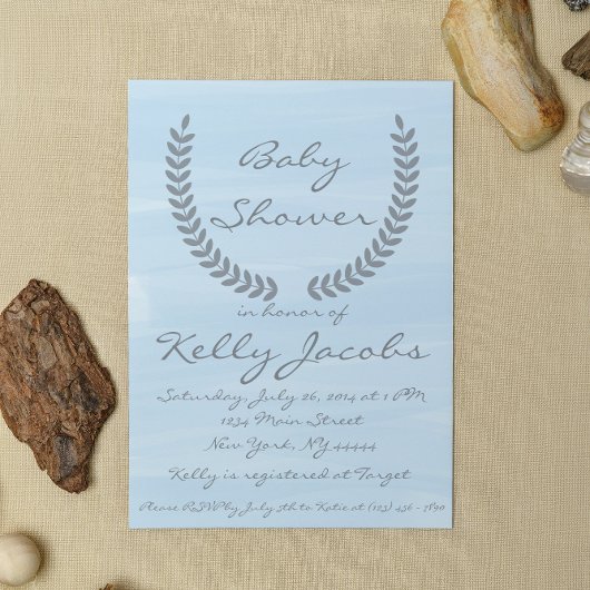 Baby shower d'aquarelle bleue Invitation