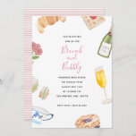 Baby shower d'aquarelle Brunch Invitations<br><div class="desc">gaufres de fraise brunch à l'aquarelle,  crêpes de bleuets,  croissant,  fleurs,  sandwiches,  teacup,  champagne et mimosa conçus par Shelby Allison.</div>