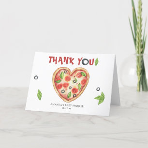 baby shower d'aquarelle coeur pizza MERCI