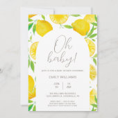 Baby shower d'aquarelle d'été Lemon Invitation (Devant)