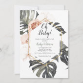 Baby shower d'aquarelle Monstera Invitation (Devant)
