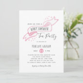 Baby shower d'aquarelle rose Tea Party invitation (Debout devant)