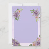 Baby shower d'aquarelle violet Invitation (Dos)