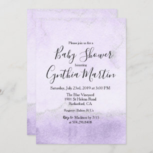 Baby shower d'aquarelle violet Invitation