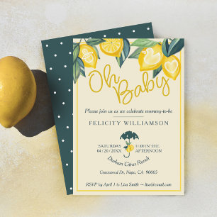 Baby shower d'arbre de citron jaune Invitation