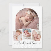 Baby shower d'arc moderne chic photo Merci (Devant)