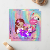 Baby shower d'arcs-en-ciel colorés Invitation (Devant/Arrière en situation)