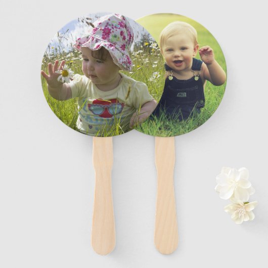 Baby shower dat hij zei dat ze spel zei handwaaier (Voorkant en achterkant)