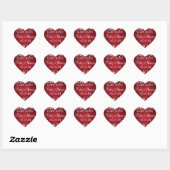 Baby Shower Date Winter Sparkle Red Hart Sticker (Vel)